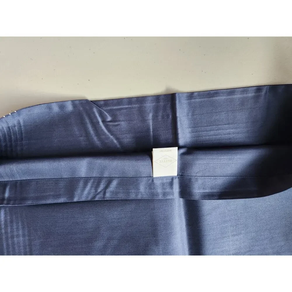 New Frette 2 Pc Set Porto Cotton King Shams Navy Sham Embroidery #02